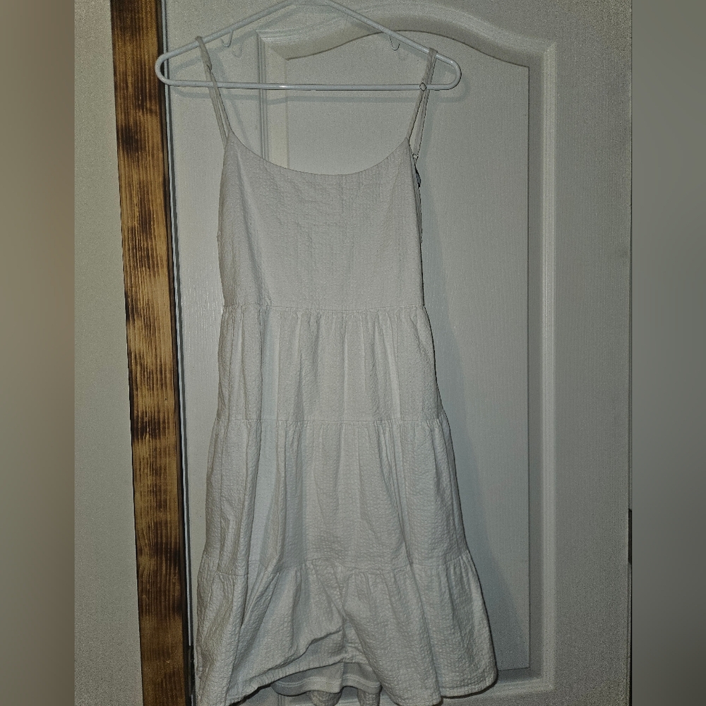Lulu's White Tiered Mini Dress